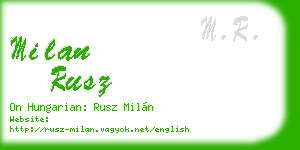 milan rusz business card
